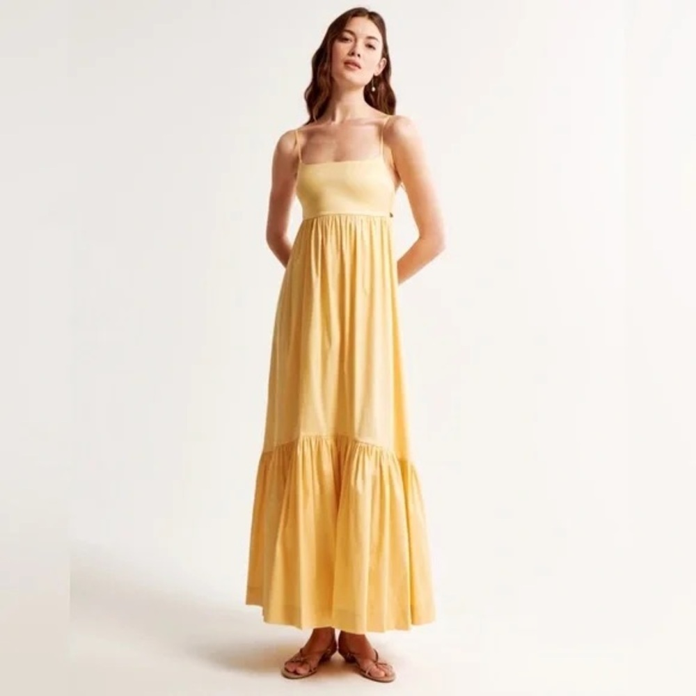 NWT Abercrombie Drama Bow Maxi Dress